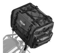 VEVOR Sacoche arrière de moto extensible 40-60 L, sac de selle moto avec housse de pluie imperméable, sac à dos de rangement pour bagages multifonctionnel avec sangles, poche et cordon élastique, noir