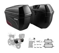 VEVOR Sacoche de Moto Latérale 23 L 2PCs Sac de Selle Rigide Universel ABS | Valises Étanches et Amovibles avec Serrure de Sécurité, Gauche et Droite, pour Rangement des Bagages, Casques, Outils