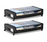 VEVOR Sacs de Rangement sous Lit avec Roulettes Organisateur 2PCs 77x47x17,3 cm