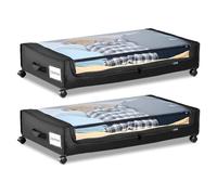 VEVOR Sacs de Rangement sous Lit avec Roulettes Organisateur 2PCs 77x47x17,3 cm