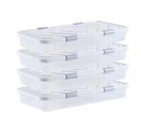 VEVOR Sacs de Rangement sous Lit avec Roulettes, Organisateur de Chaussures sous le Lit 80,5x39,6x17,5 cm, Boîte de Rangement avec Couvercle et Poignées pour Vêtements, Couvertures, Chambre à Coucher