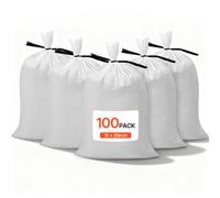 VEVOR Sacs de Sable Vides Lot de 100 Sacs de Sable Résistants 40x66 cm pour Protection Contre Inondations, avec Attaches Charge 22,7 kg par Sac Polypropylène Tissé Résistants aux Déchirures et aux UV