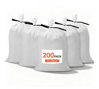 VEVOR Sacs de Sable Vides Lot de 200 Sacs de Sable Résistants 40x66 cm pour Protection Contre Inondations, avec Attaches Charge 22,7 kg par Sac Polypropylène Tissé Résistants aux Déchirures et aux UV