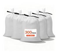 VEVOR Sacs de Sable Vides Lot de 300 Sacs de Sable Résistants 40x66 cm pour Protection Contre Inondations, avec Attaches Charge 22,7 kg par Sac Polypropylène Tissé Résistants aux Déchirures et aux UV