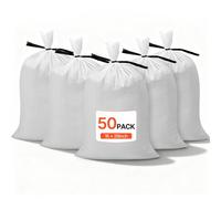 VEVOR Sacs de Sable Vides Lot de 50 Sacs de Sable Résistants 40x66 cm pour Protection Contre Inondations, avec Attaches Charge 22,7 kg par Sac Polypropylène Tissé Résistants aux Déchirures et aux UV