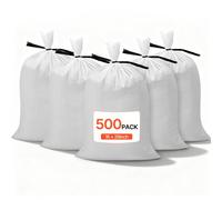 VEVOR Sacs de Sable Vides Lot de 500 Sacs de Sable Résistants 40x66 cm pour Protection Contre Inondations, avec Attaches Charge 22,7 kg par Sac Polypropylène Tissé Résistants aux Déchirures et aux UV