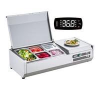 Station de préparation de pizza à salade réfrigérée de comptoir VEVOR 140 W garde en acier inoxydable CE