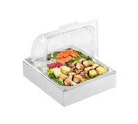 VEVOR Saladette Réfrigérée à Poser avec 1 Plateau de Service en Acier Inoxydable, Vitrine Réfrigérée Comptoir avec Couvercle Transparent et Bac à Glaçons, pour Buffet Restaurant Hôtel Cuisine Fête