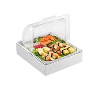 VEVOR Saladette Réfrigérée à Poser avec 1 Plateau de Service en Acier Inoxydable, Vitrine Réfrigérée Comptoir avec Couvercle Transparent et Bac à Glaçons, pour Buffet Restaurant Hôtel Cuisine Fête