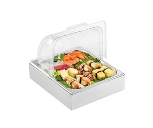 VEVOR Saladette Réfrigérée à Poser avec 1 Plateau de Service en Acier Inoxydable, Vitrine Réfrigérée Comptoir avec Couvercle Transparent et Bac à Glaçons, pour Buffet Restaurant Hôtel Cuisine Fête