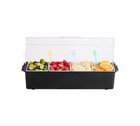 VEVOR Saladette Réfrigérée à Poser avec 4 Bacs et Couvercles, Vitrine Réfrigérée pour Pizzeria Refroidi par Glace, Facile à Nettoyer, Station pour Ingrédients, Fruits, Salades, Cuisine, Restaurant