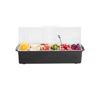 VEVOR Saladette Réfrigérée à Poser avec 6 Bacs et Couvercles, Vitrine Réfrigérée pour Pizzeria Refroidi par Glace, Facile à Nettoyer, Station pour Ingrédients, Fruits, Salades, Cuisine, Restaurant