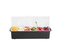VEVOR Saladette Réfrigérée à Poser avec 6 Bacs et Couvercles, Vitrine Réfrigérée pour Pizzeria Refroidi par Glace, Facile à Nettoyer, Station pour Ingrédients, Fruits, Salades, Cuisine, Restaurant