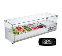 VEVOR Saladette Réfrigérée à Poser Vitrine Réfrigérée 150 W 7 Bacs pour Pizzeria