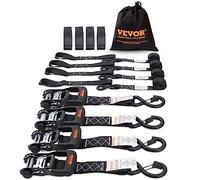 VEVOR Sangle à Cliquet Lot de 4 Sangles d'Arrimage Résistance à la Rupture Maximale 2362 kg 0,04x2,4 m pour Sécuriser Cargaisons, Appareils Électroménagers, Équipement de Jardin, Motos, Déménagement