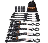 VEVOR Sangle à Cliquet Lot de 4 Sangles d'Arrimage Résistance à la Rupture Maximale 2362 kg 0,04x2,4 m pour Sécuriser Cargaisons, Appareils Électroménagers, Équipement de Jardin, Motos, Déménagement