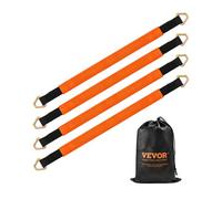 VEVOR Sangle d'Arrimage d'Essieu Robuste, 5,08x97,536 cm, Lot de 4, Résistance Rupture 5443,1 kg, Charge Nominale 1814,4 kg avec Anneaux en D, pour Voiture, Remorque, Camion, Remorquage, Transport