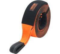 VEVOR Sangle de remorquage de récupération, 101,6 mm x 9,1 m, Corde à Triple Boucle renforcée, résistance à la Rupture de 21092 kg, Protection des Arbres, Manchons de Protection et Sac de Rangement