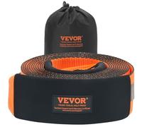 VEVOR Sangle de remorquage de récupération, 101,6 mm x 9,1 m, Corde à Triple Boucle renforcée, résistance à la Rupture de 21092 kg, Protection des Arbres, Manchons de Protection et Sac de Rangement