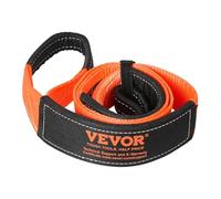 VEVOR Sangle de Remorquage Récupération Cinétique Robuste, 76,2 mm x 2,4 m, Résistance à Rupture 16329 kg, avec Manchons de Protection, Remorquages et Récupérations pour Vos Excursions Tout-Terrain