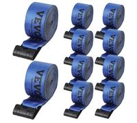 VEVOR Sangle de treuil 10,2 cm x 9,1 m Lot de 10 Capacité 2,7 T Rupture 8,2 T Crochet plat Bleu