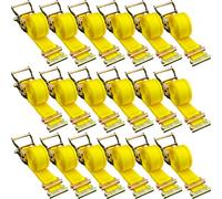 Sangles à Cliquet-VEVOR-E-Track Lot de 18 Sangles de Serrage-4,57 mx5 cm-Polyester-Motos Barres de Toit de Voiture Camion Remorque