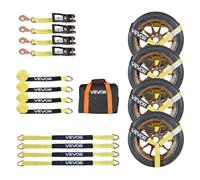 VEVOR Sangles d'Arrimage de Type Pneu avec Crochet à Ressort, Kit d’Arrimage de Voiture Capacité de Charge 1512 kg, Résistance à la Rupture 4540 kg, Kit de Fixation pour VTT Moto Camion SUV Remorque