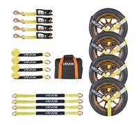 VEVOR Sangles d'Arrimage de Type Pneu avec Crochet à Ressort, Kit d’Arrimage de Voiture Capacité de Charge 1512 kg, Résistance à la Rupture 4540 kg, Kit de Fixation pour VTT Moto Camion SUV Remorque