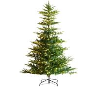 VEVOR Sapin de Noël Artificiel, 1,98 m, Arbre de Noël Pré-éclairé avec 350 Lumières LED Blanc Chaud, 900 Pointes de Branches, Base en Métal pour Décoration d'Intérieur de Fêtes de Noël, Bureau, Maison