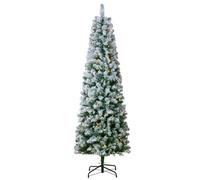 VEVOR Sapin de Noël Artificiel, 1,98 m, Arbre de Noël Pré-éclairé Flocage avec 250 Lumières LED Blanc Chaud, 814 Pointes de Branches, Base Métal pour Décoration d'Intérieur de Fêtes, Bureau, Maison