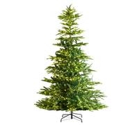 VEVOR Sapin de Noël Artificiel, 2,25 m, Arbre de Noël Pré-éclairé avec 700 Lumières LED Blanc Chaud, 1319 Pointes de Branches, Base Métal pour Décoration d'Intérieur de Fêtes de Noël, Bureau, Maison