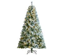 VEVOR Sapin de Noël Flocage Pré-éclairé 2,28 m 550 LED 1346 Pointes Branches