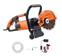 VEVOR Scie à béton électrique, 180 mm, scie circulaire puissance élevée 2000 W profondeur de coupe 63 mm scie à disque humide/sec avec conduite d'eau, pompe à eau, lame, pour la pierre et la brique