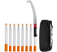 VEVOR Scie à Élaguer Télescopique 1,4-3 m Scie à Perche Extensible Manuelle Lame en Acier Tranchant Scie d'Élagage avec 8 Poteaux Alliage Aluminium pour Élagage Coupe Branches Hautes Palmiers Arbustes