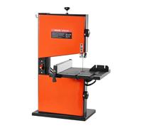 VEVOR Scie à Ruban Bois 373 W Scie à Ruban de Table Largeur de Coupe 229 mm Hauteur de Coupe 90 mm pour Travail Bois, Table de Travail Aluminium Moulé 300x300 mm Inclinaison 0-45° avec Guide d'Onglet