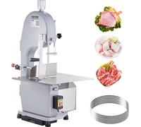 VEVOR Scie à os de boucher électrique commerciale, scie à ruban pour os 1100 W, scie pour viande et os congelés avec 5 lames, table 490 x 380 mm, épaisseur de 4-200 mm pour supermarché, restaurant