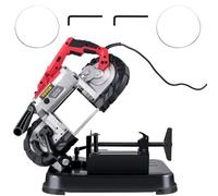 VEVOR Scie à Ruban Portable à Coupe Profonde 12,7 cm, Scie à Ruban sans Fil électrique 1100W 42-144 m/min Coupe à 45°-90° avec Lampe LED Base en Alliage Amovible pour Couper Métaux PVC Bois Plastiques