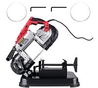 VEVOR Scie à Ruban Portable à Coupe Profonde 12,7 cm, Scie à Ruban sans Fil électrique 1100W 42-144 m/min Coupe à 45°-90° avec Lampe LED Base en Alliage Amovible pour Couper Métaux PVC Bois Plastiques
