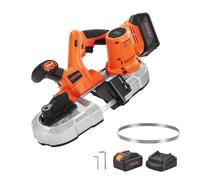 VEVOR Scie à Ruban Portative sans Fil 20 V Coupe 6,5 cm avec Batterie 4000 mAh