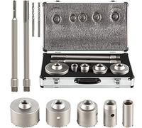 VEVOR Scie Cloche 5PCS Coffret de Scie Trépan 30mm 40mm 65mm 80mm 100mm Trépan Béton en Acier Carbone 2 Mèches 2 Bielles SDS PLUS SDS MAX Accessoires pour Perceuse Bosch DeWalt Perçage Brique Ciment