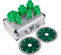 VEVOR Scie Cloche Diamantée, Qualité Première Foret Diamant Cylindrique 6 pièces, avec 2 lames, Boitier portable léger, pour les carreaux /le granit /le marbre /les autres pierres /la porcelaine