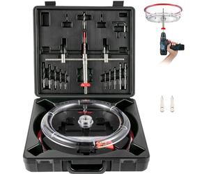 VEVOR Scie Cloche Réglable 40-300 mm Kit Scie Cloche avec Cache Poussière, Coupe-Cercle Scie à Trou Réglable avec Capot Anti-poussière Sécurisé Propre pour Couper Plaques de Plâtre Placages Panneaux