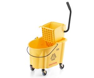 VEVOR Seau-Essoreur à Serpillière, 33 L. Seau à Frange avec Essoreuse Commercial à Pression Latérale, Chariot Lavage Sol, pour Ménage Nettoyage des Sols Professionnels/Industriels/Entreprises