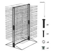 VEVOR Sèche-dessins, Séchoir à Dessins 50 Étagères Amovibles, Support de Séchage d'Œuvre d’Art 508x432x762 mm, en Acier au Carbone, avec Base Stable, pour Salle de Classe, Studios d'Art, Écoles, Noir