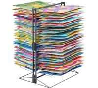 VEVOR Sèche-Dessins, Séchoir à Dessins 50 Étagères Amovibles, Support de Séchage d'Œuvre d’Art 508x432x762 mm, en Acier au Carbone, avec Base Stable, pour Salle de Classe, Studios d'art, Écoles, Noir