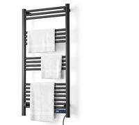 VEVOR Sèche-Serviettes Électrique Mural 18 Barres, en Alliage d'Aluminium | Porte-Serviettes Chauffant avec Écran Tactile, Minuterie Intégrée 1-8 h, Protection contre Surchauffe, Étanche IPX4, Noir