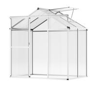 VEVOR Serre de Jardin Polycarbonate, 184x126x193 cm, avec 2 Fenêtres d'Aération, Porte Coulissante, Style Pavillon, Kit Grande Serre en Aluminium, Abri Plantes Fleurs pour Extérieur, Arrière-cour