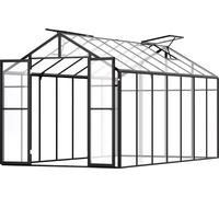VEVOR Serre en polycarbonate, 236 x 402,5 x 207 cm, serre extérieure, pavillon-pépinière avec doubles portes, aluminium, convient pour les jardins extérieurs