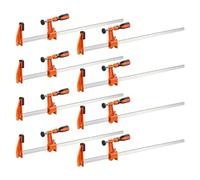 VEVOR Serre-joints à Barre 8 PCS Pince en F Ouverture 60,96 cm Force 272kg, Système Autobloquant, Patins Plastiques, Poignée Ergonomique, Fonte de Qualité et Acier au Carbone, Travaux du Bois et Métal
