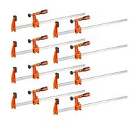 VEVOR Serre-joints à Barre 8 PCS Pince en F Ouverture 60,96 cm Force 272kg, Système Autobloquant, Patins Plastiques, Poignée Ergonomique, Fonte de Qualité et Acier au Carbone, Travaux du Bois et Métal